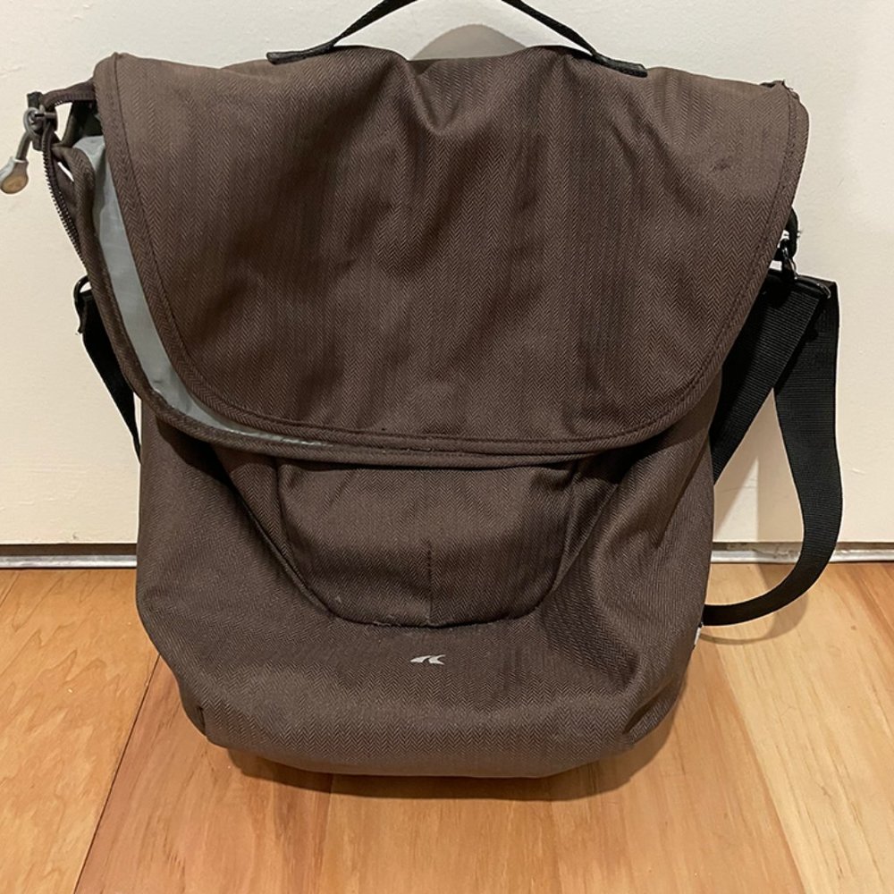 Bike Pannier Bag - Detours brown bag with flap